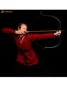 Cinto medieval de couro preto com anel 2