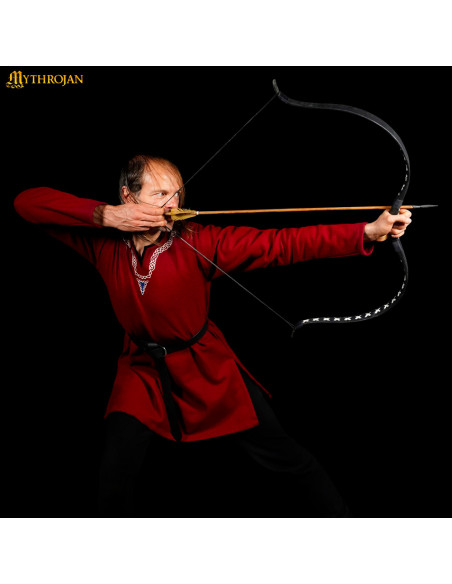 Cinto medieval de couro preto com anel