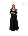 Vestido renascentista medieval irlandês, cor preta