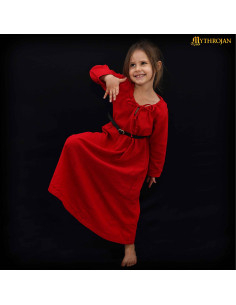 Vestido medieval para menina modelo Maiden, cor vermelha 2