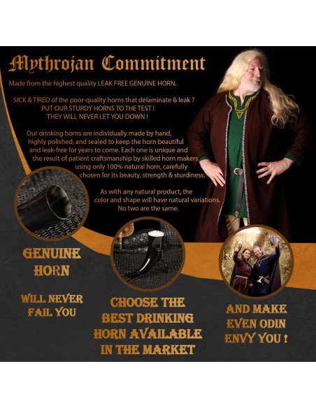 Chifre para beber Viking com saco...