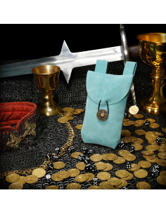 Saco de mendicância medieval renascentista, azul claro 2