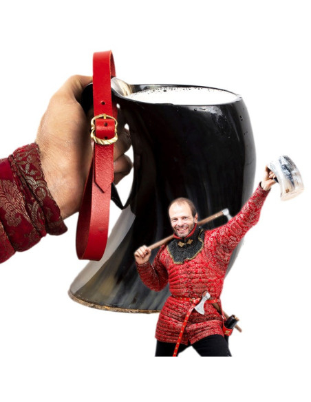 Jarro medieval com pulseira de couro...