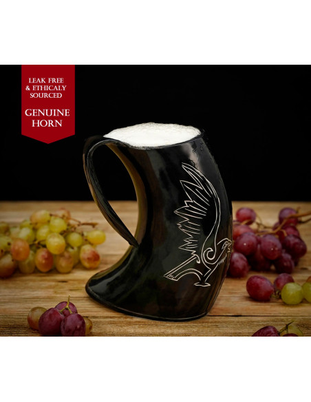 Jarro medieval com design de corvo...