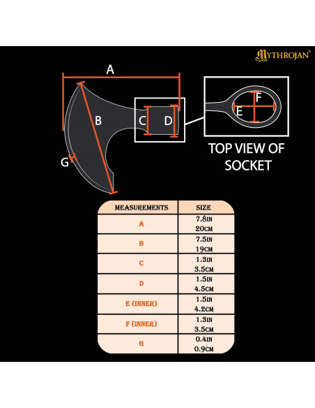 Cabeça de machado medieval viking em aço