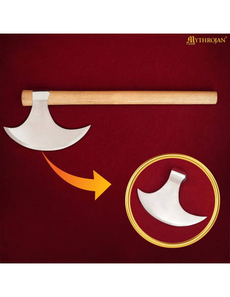 Cabeça de machado medieval viking em...