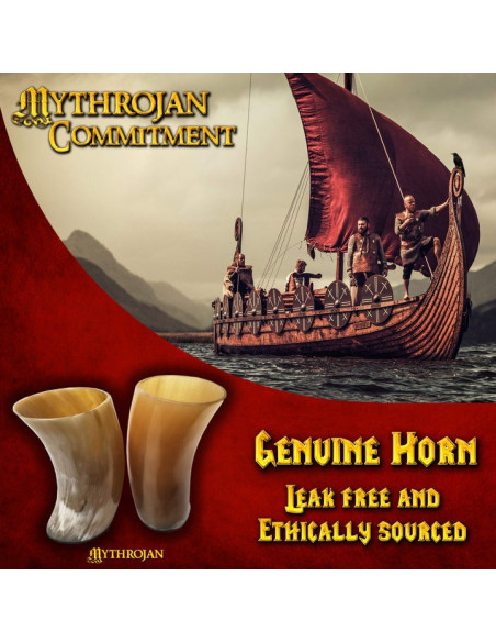 Conjunto de 2 copos vikings de chifre...