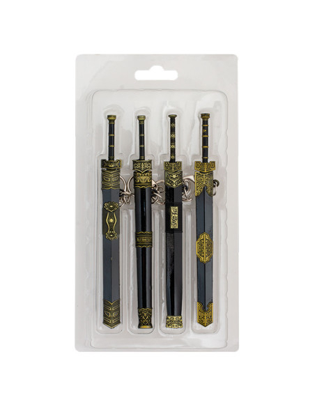 Conjunto de 4 porta-chaves espada...