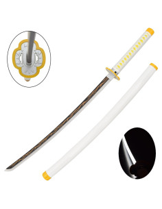 Katana Zenitsu Agatsuma de Kimetsu No Yaiba, lâmina com LED