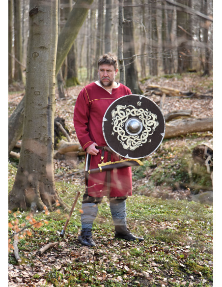 Escudo anglo-saxão pintado à mão com...