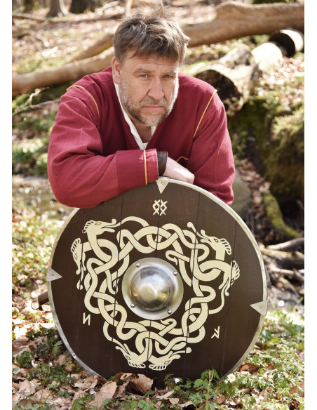 Escudo anglo-saxão pintado à mão com...