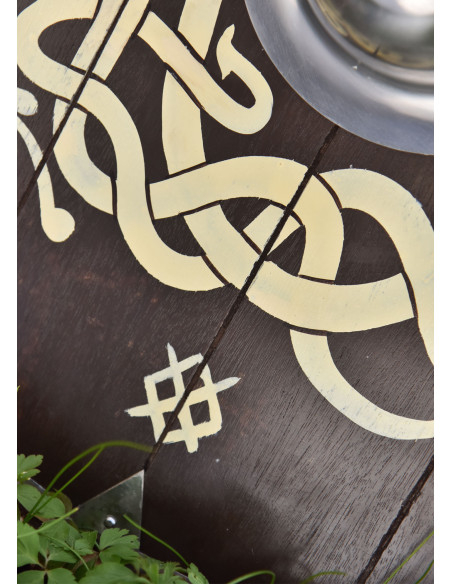 Escudo anglo-saxão pintado à mão com...