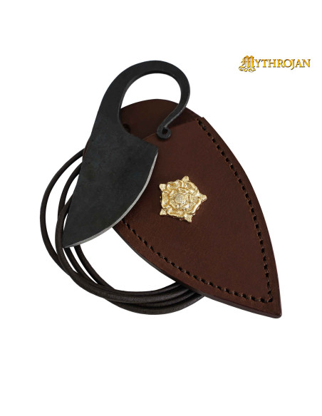 Faca celta forjada à mão com bainha...