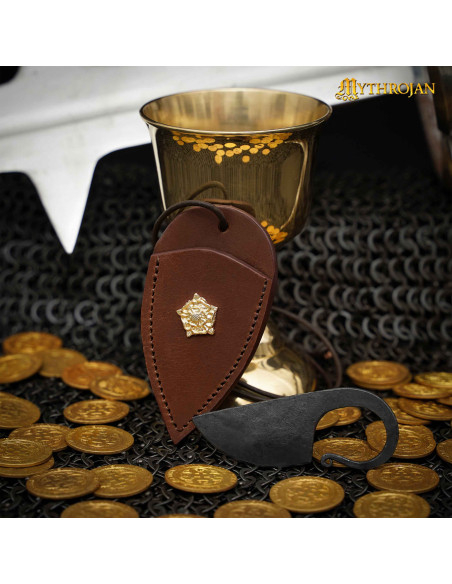 Faca celta forjada à mão com bainha...