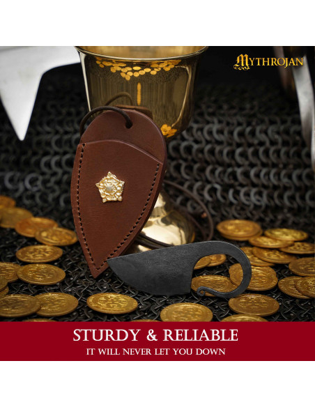 Faca celta forjada à mão com bainha...