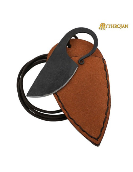 Faca celta forjada à mão com capa...