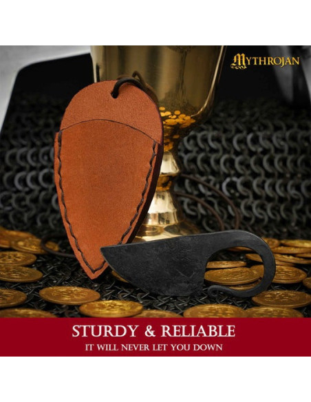 Faca celta forjada à mão com capa...