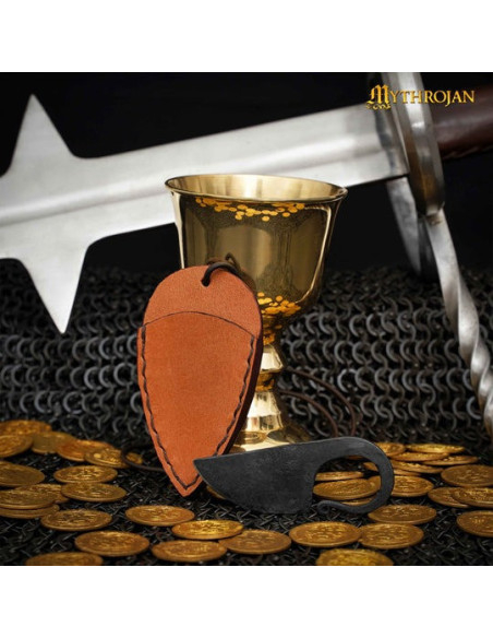 Faca celta forjada à mão com capa...