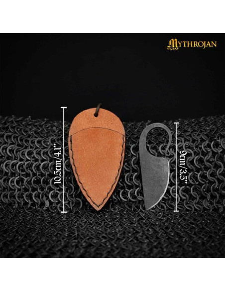 Faca celta forjada à mão com capa...