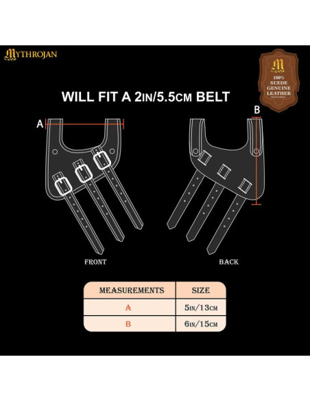 Tahalí medieval de couro para espadas...