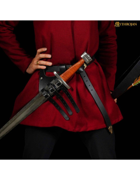 Tahalí medieval de couro para espadas...