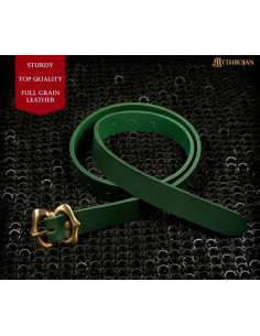 Cinto medieval renascentista em couro, cor verde 2