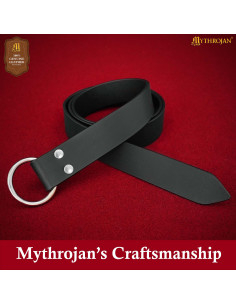 Cinto viking com fivela redonda, cor preta 2