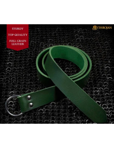 Cinturão viking com fivela redonda, cor verde (101 cm.) 2