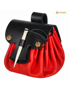 Bolsa medieval renascentista de couro, várias cores