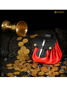 Bolsa medieval renascentista de couro, várias cores 2