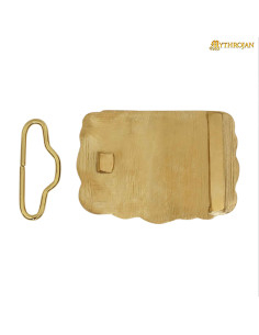 Fivela vikinga em latão para cintos design Corvo de Odin 2