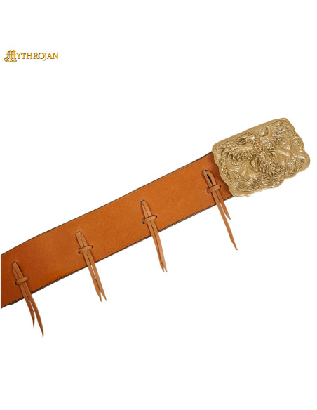 Cinturão viking vintage fivela latão...