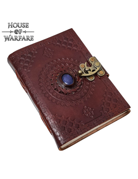 Diário medieval em couro repuxado...