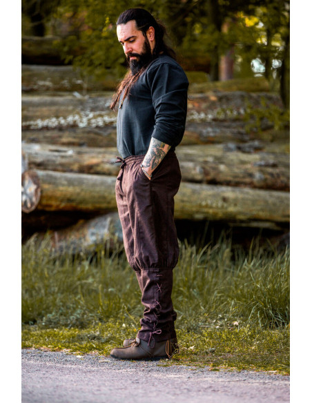 Calças Viking em lã castanha