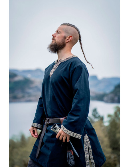 Túnica medieval Halvor, cor preta