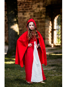 Capa medieval para crianças modelo Cecília, cor vermelha