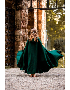 Capa medieval infantil longa modelo Agnes, cor verde 2