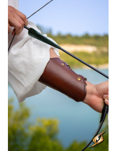 Brazalete medieval para arqueiro em couro, várias cores