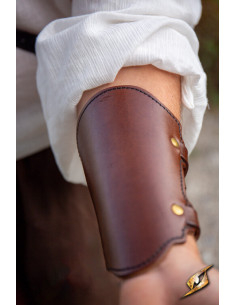 Brazalete medieval para arqueiro em couro, várias cores 2