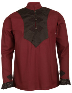 Camisa medieval modelo Viscardi, cor bordô