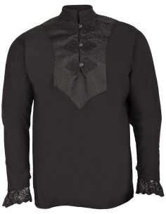 Camisa medieval modelo Viscardi, cor preta