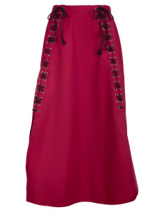 Saia medieval de algodão modelo Callista, cor bordô