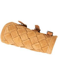 Brazaletes medievais de couro modelo Sigurd, cor areia 2