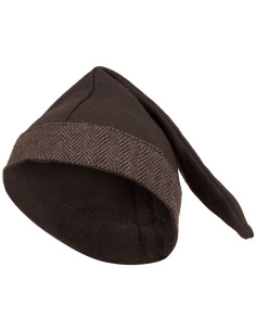 Gorro medieval de algodão modelo Toki, cor marrom escuro