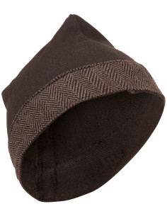 Gorro medieval de algodão modelo Toki, cor marrom escuro 2
