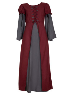 Vestido medieval longo modelo Loreley, cor bordô