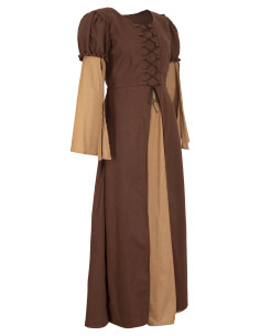 Vestido medieval longo modelo Loreley, cor marrom 2