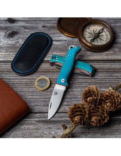 Faca de caça Cudeman modelo MT-10 azul (com estojo)