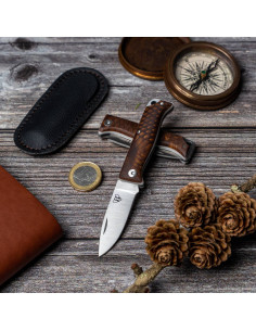 Faca de caça Cudeman modelo MT-10 marrom (com estojo)