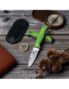 Faca de caça Cudeman modelo MT-10 verde (com estojo)